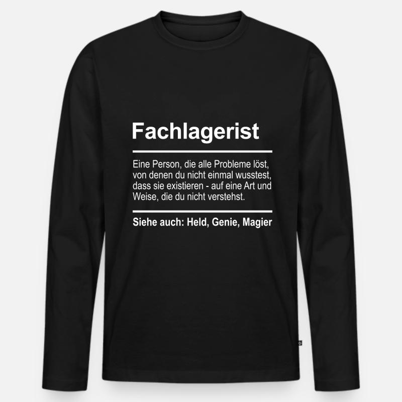 Fachlagerist - Männer Premium Bio Langarmshirt - Schwarz