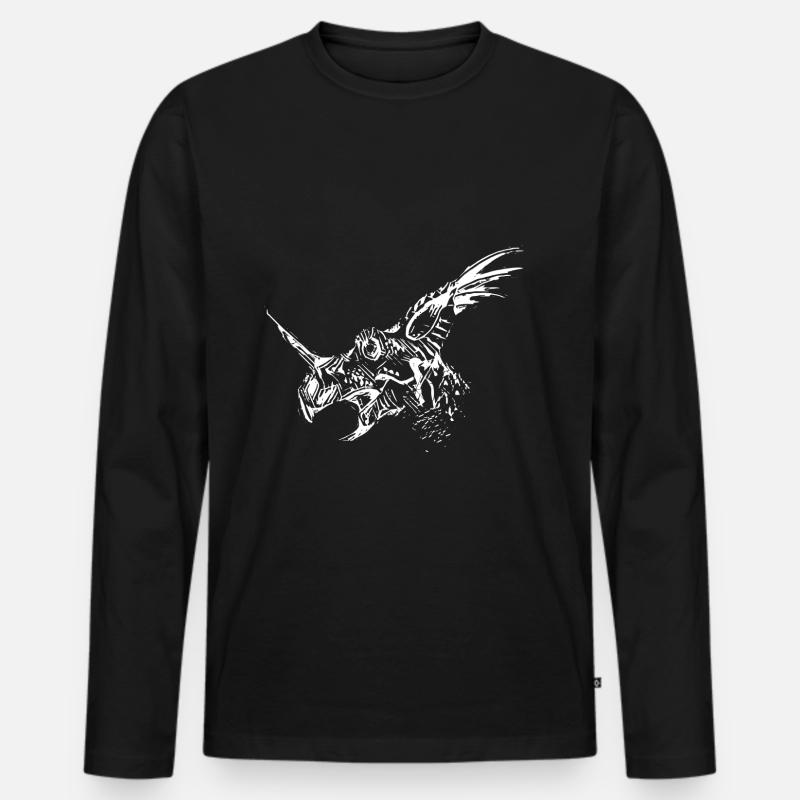 Dinosaurier - Männer Premium Bio Langarmshirt - Schwarz