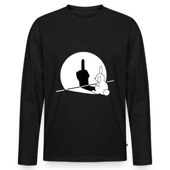 Lapin Majeur - T-shirt manches longues Premium bio Homme - noir - Devant - Nico (187cm)