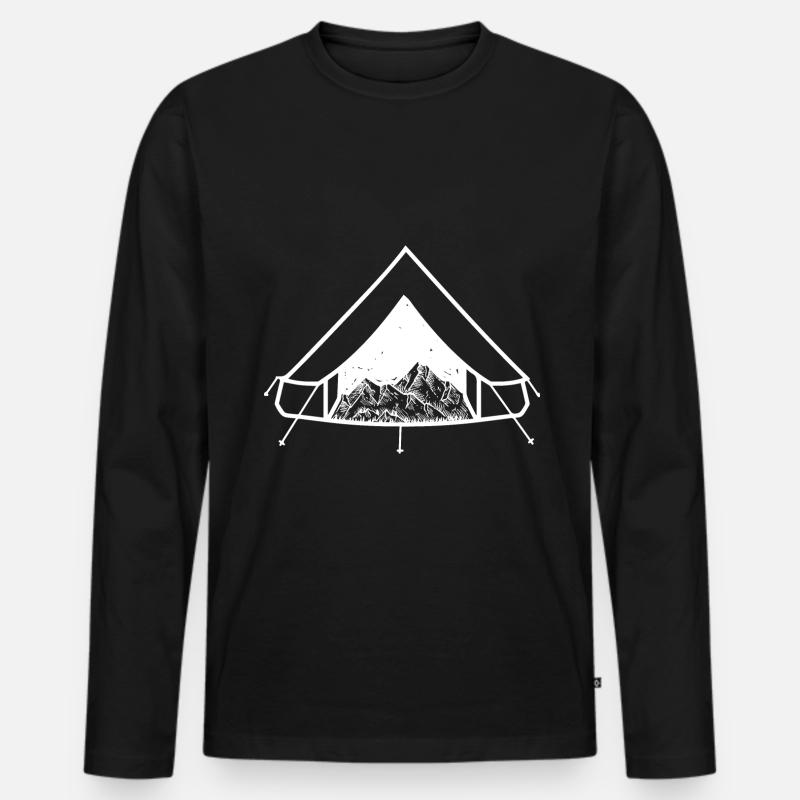 Berg - Campingzelt - (8) - Männer Premium Bio Langarmshirt - Schwarz