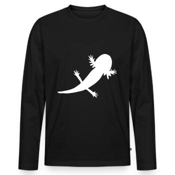Axolotl Schatten - Männer Premium Bio Langarmshirt - Schwarz - Vorne - Nico (187cm)