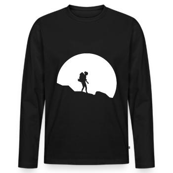 Lune - Randonnée - (3) - T-shirt manches longues Premium bio Homme - noir - Devant - Nico (187cm)