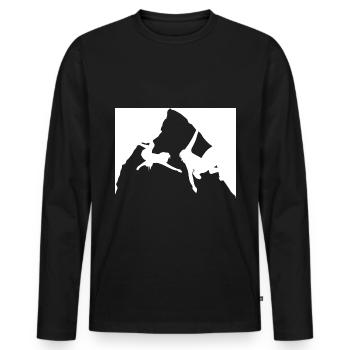 Bergsteiger - - Männer Premium Bio Langarmshirt - Schwarz - Vorne - Nico (187cm)