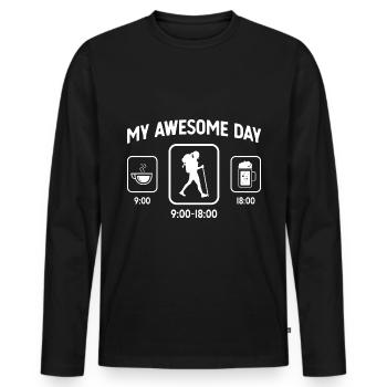 My great day - Beer - Women's hiking - - Men's Premium Organic Long Sleeve Shirt - black - Front - Nico (187cm)