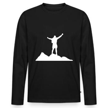 Montagne - Randonnée - (4) - T-shirt manches longues Premium bio Homme - noir - Devant - Nico (187cm)