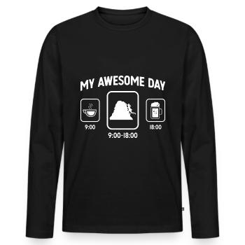 My great day - Beer - Climbing for women - - Men's Premium Organic Long Sleeve Shirt - black - Front - Nico (187cm)