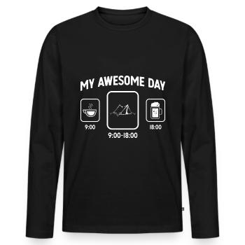 Mein toller Tag - Bier - Campingzelt - - Männer Premium Bio Langarmshirt - Schwarz - Vorne - Nico (187cm)