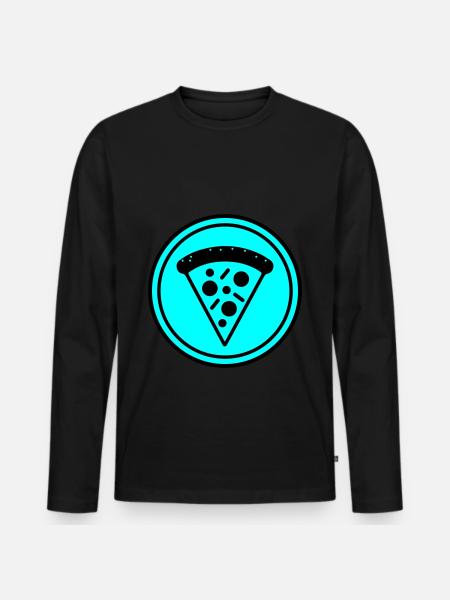 Pizza icon circle - Men's Premium Organic Long Sleeve Shirt - black