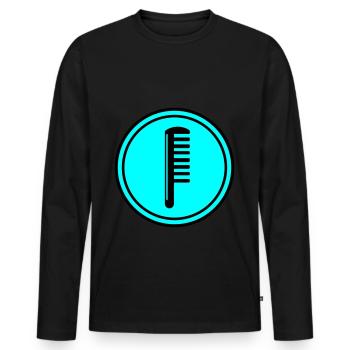 Peigne Cercle de coiffeurs - T-shirt manches longues Premium bio Homme - noir - Devant - Nico (187cm)