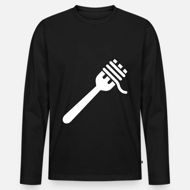 Spaghetti symbol - Männer Premium Bio Langarmshirt - Schwarz
