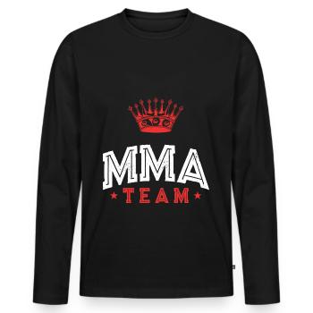 Mma Team - Men's Premium Organic Long Sleeve Shirt - black - Front - Nico (187cm)