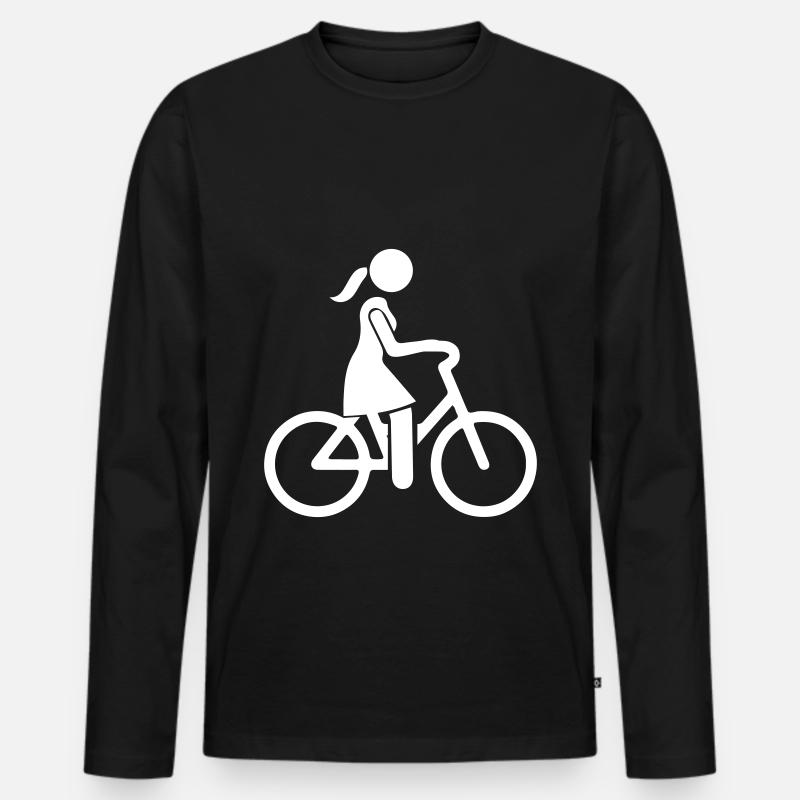 Fahrrad Icon - Männer Premium Bio Langarmshirt - Schwarz