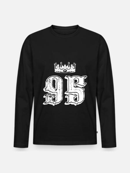 95 Couronne numérique - T-shirt manches longues Premium bio Homme - noir