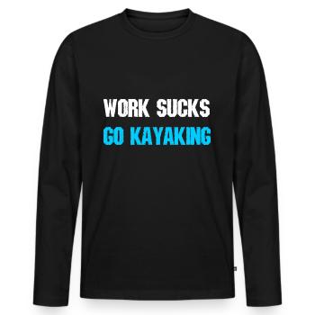 Cadeau de kayak kayak sport - T-shirt manches longues Premium bio Homme - noir - Devant - Nico (187cm)
