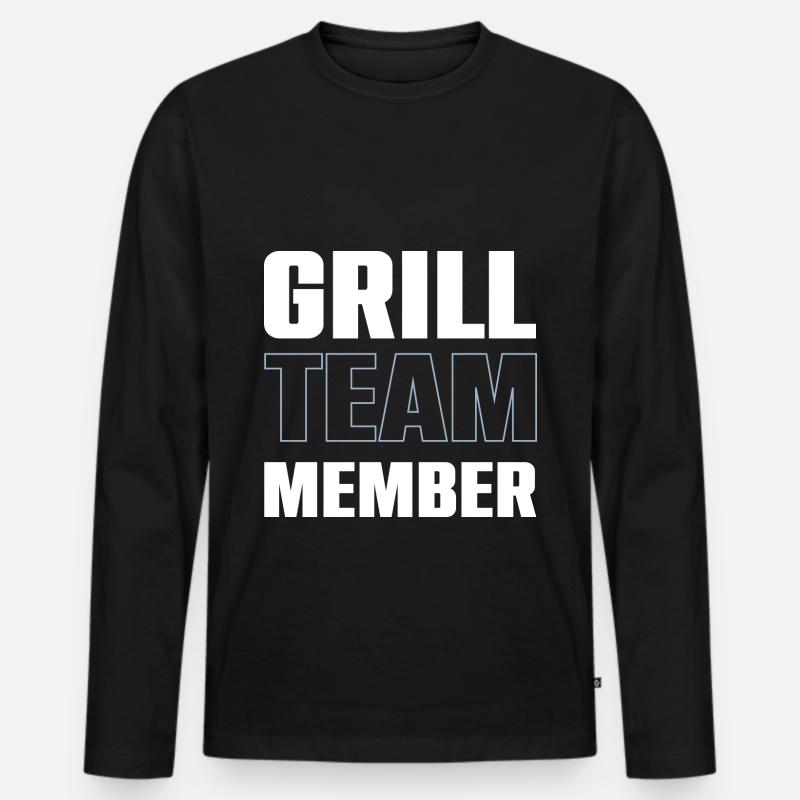 Grill Team - Männer Premium Bio Langarmshirt - Schwarz