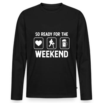 So ready for the weekend - Bière - A man spi - T-shirt manches longues Premium bio Homme - noir - Devant - Nico (187cm)