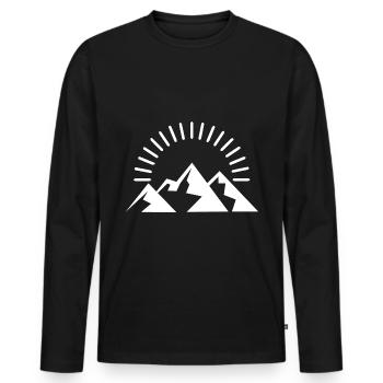 Mountain - (19) - Men's Premium Organic Long Sleeve Shirt - black - Front - Nico (187cm)