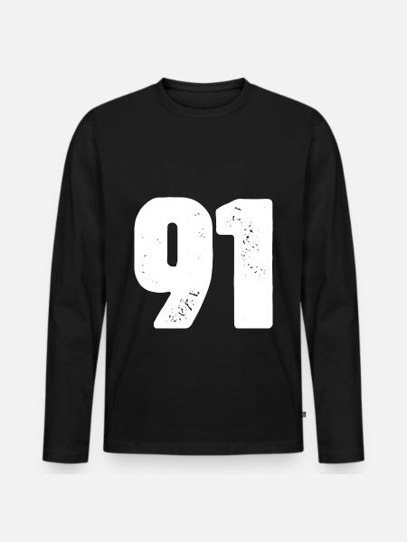 91 Number jersey - Men's Premium Organic Long Sleeve Shirt - black