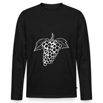 Weintrauben Früchte - Männer Premium Bio Langarmshirt - Schwarz - Vorne - Nico (187cm)