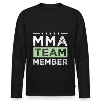 L’équipe MMA - T-shirt manches longues Premium bio Homme - noir - Devant - Nico (187cm)