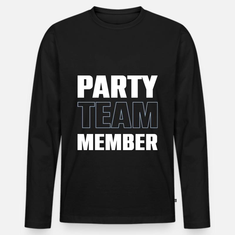 Party Team - Männer Premium Bio Langarmshirt - Schwarz