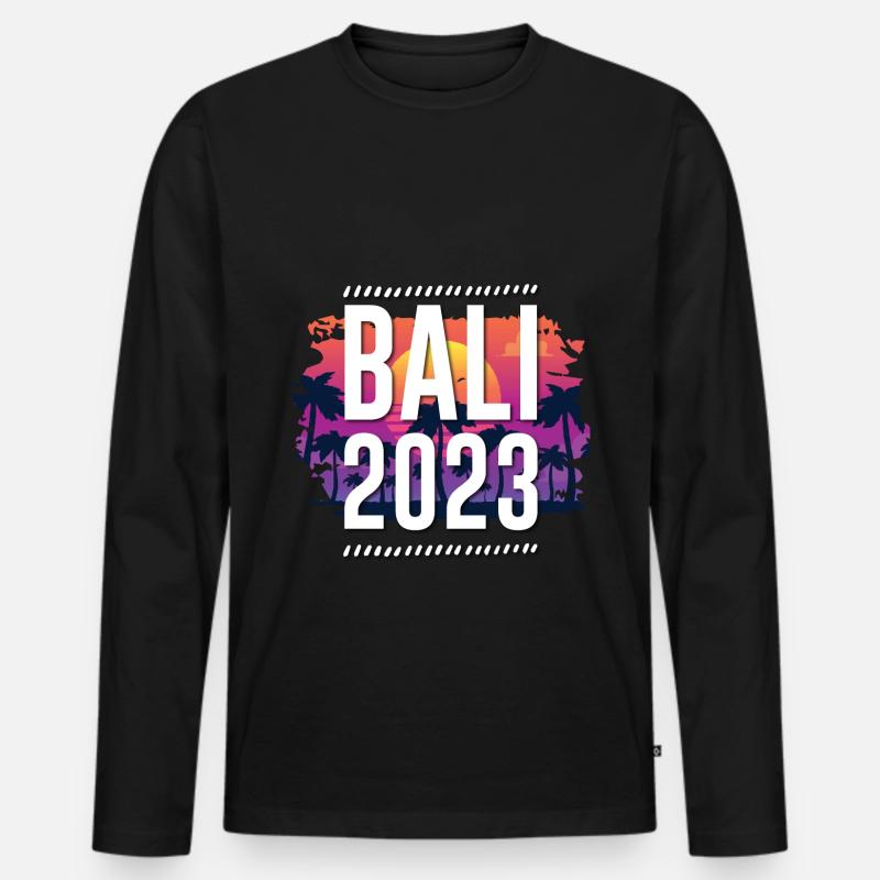 Bali 2023 - Männer Premium Bio Langarmshirt - Schwarz