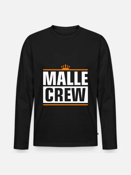Malle Crew - Männer Premium Bio Langarmshirt - Schwarz