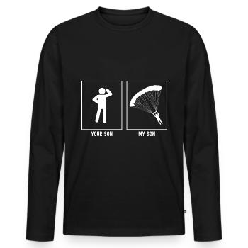 Your Son - My Son - Paragliding Diagona - Men's Premium Organic Long Sleeve Shirt - black - Front - Nico (187cm)