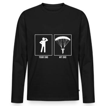 Ton Père - Mon Père - Parapente Solo - T-shirt manches longues Premium bio Homme - noir - Devant - Nico (187cm)