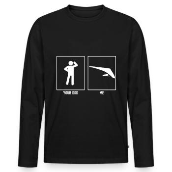 Ton Père - Moi - Parapente à droite - T-shirt manches longues Premium bio Homme - noir - Devant - Nico (187cm)