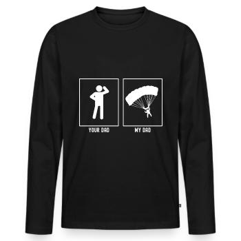 Your Father - My Father - Paragliding - Men's Premium Organic Long Sleeve Shirt - black - Front - Nico (187cm)