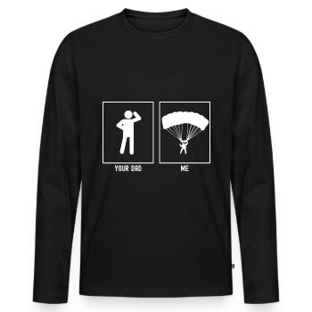 Dein Vater - Ich - Gleitschirmfliegen Zentrum - Männer Premium Bio Langarmshirt - Schwarz - Vorne - Nico (187cm)