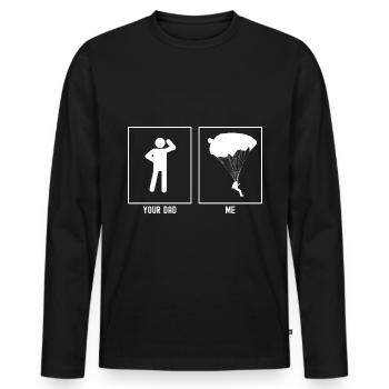 Ton Père - Moi - Parapente à droite - T-shirt manches longues Premium bio Homme - noir - Devant - Nico (187cm)