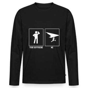 Ton ami - Moi - Sky Gliding Take Off - T-shirt manches longues Premium bio Homme - noir - Devant - Nico (187cm)