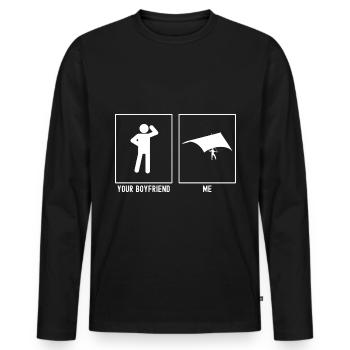 Ton ami - Moi - Sky Gliding Hanging - T-shirt manches longues Premium bio Homme - noir - Devant - Nico (187cm)