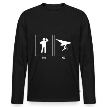You - I - Himmelsgleißen Laufen - Men's Premium Organic Long Sleeve Shirt - black - Front - Nico (187cm)