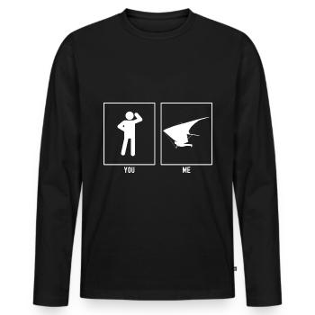 Toi - Moi - Sky Gliding - T-shirt manches longues Premium bio Homme - noir - Devant - Nico (187cm)