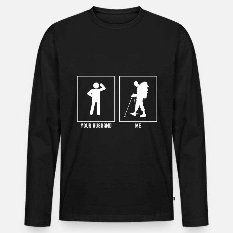 Son mari - moi - Randonnée difficile - T-shirt manches longues Premium bio Homme - noir