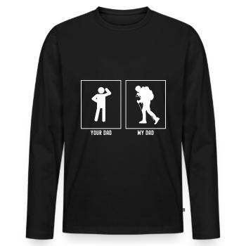 Ton père - Mon père - randonnée homme randonnée - T-shirt manches longues Premium bio Homme - noir - Devant - Nico (187cm)