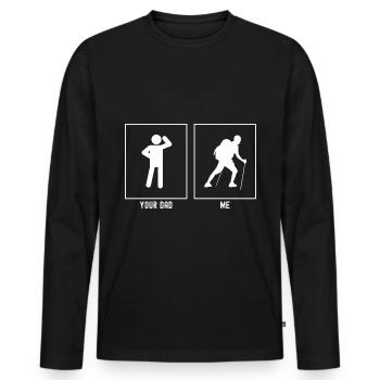 Ton Papa - Moi - Vagabond fatigué - T-shirt manches longues Premium bio Homme - noir - Devant - Nico (187cm)