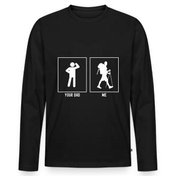 Your Father - Me - Single Hiking - Men's Premium Organic Long Sleeve Shirt - black - Front - Nico (187cm)