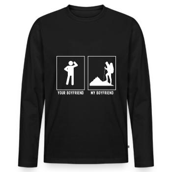 Votre ami - Mon ami - Randonnée en montée - T-shirt manches longues Premium bio Homme - noir - Devant - Nico (187cm)