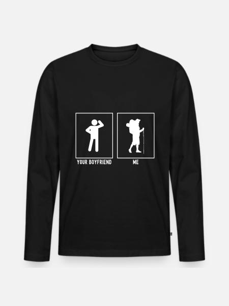Ton ami - Moi - Wandering Walk - T-shirt manches longues Premium bio Homme - noir