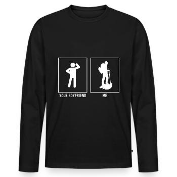 Votre ami - Moi - Expert en randonnée - T-shirt manches longues Premium bio Homme - noir - Devant - Nico (187cm)