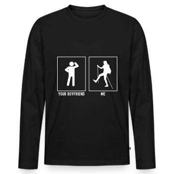 Votre ami - Moi - Randonnée - T-shirt manches longues Premium bio Homme - noir - Devant - Nico (187cm)