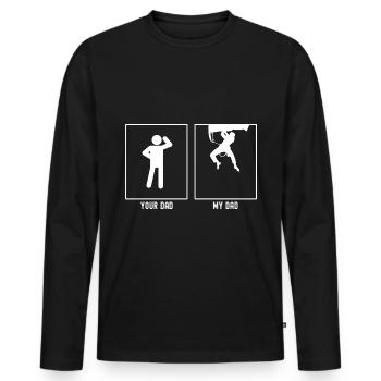 Dein Vater - Mein Vater - Klettern Extrem - Männer Premium Bio Langarmshirt - Schwarz - Vorne - Nico (187cm)