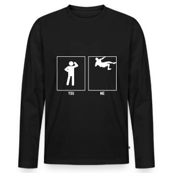 You - Me - Climbing Top Dangerous - Men's Premium Organic Long Sleeve Shirt - black - Front - Nico (187cm)
