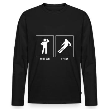 Votre fils - Mon fils - Expert en ski - T-shirt manches longues Premium bio Homme - noir - Devant - Nico (187cm)