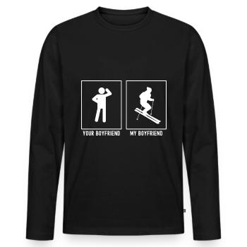 Votre ami - Mon ami - Amateur de ski - T-shirt manches longues Premium bio Homme - noir - Devant - Nico (187cm)