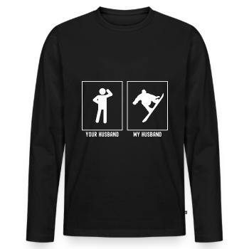 Ihr Ehemann - Mein Ehemann - Radikaler Snowboard-S - Männer Premium Bio Langarmshirt - Schwarz - Vorne - Nico (187cm)